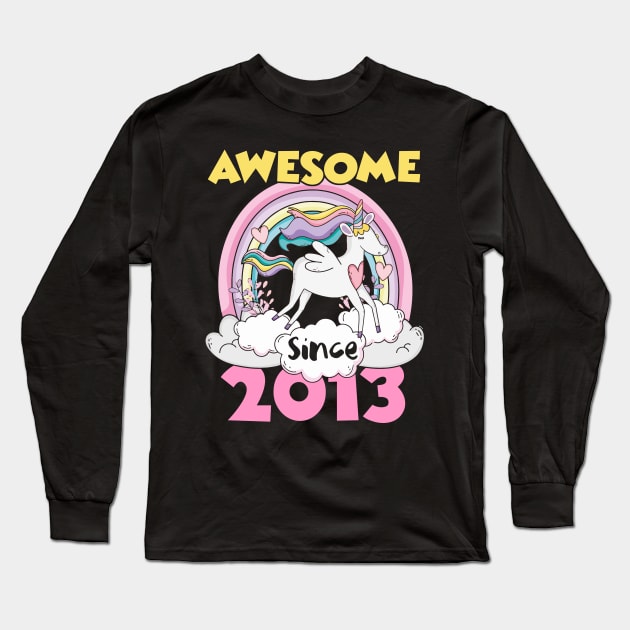 Cute Awesome Unicorn 2013 Funny Gift Pink Long Sleeve T-Shirt by saugiohoc994